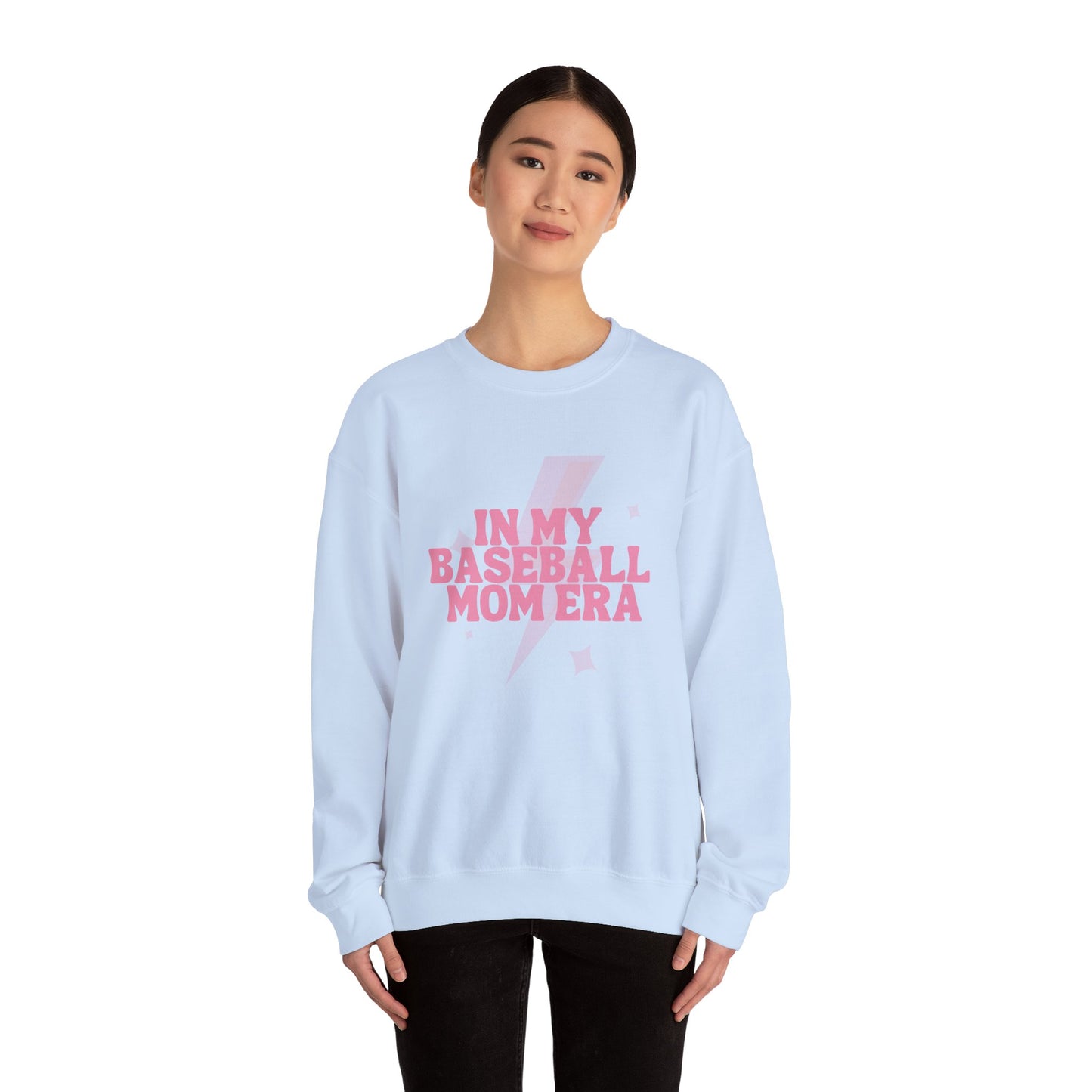 In My Baseball Mom Era | Gildan Crewneck | Spring Sweatshirt I Cute Retro Baseball for Moms