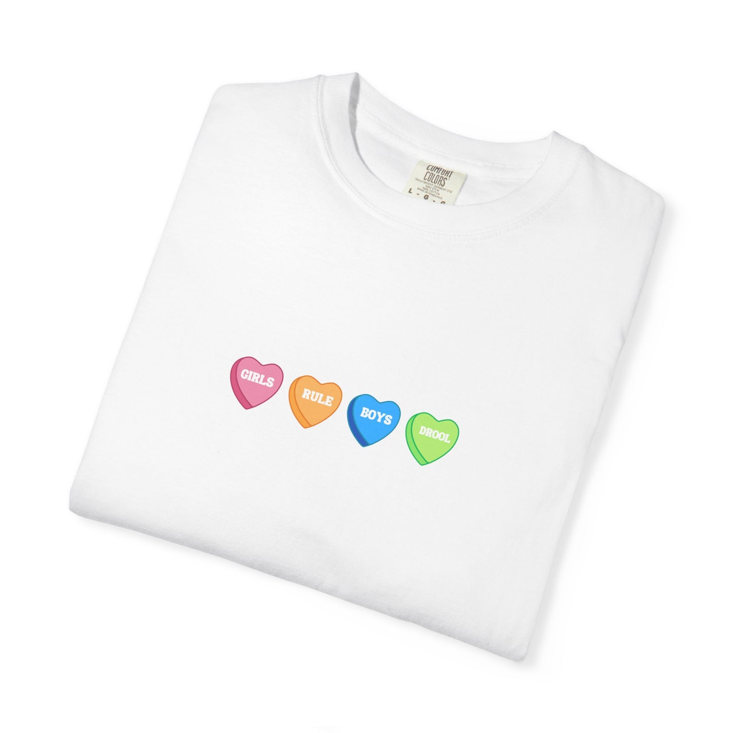 Comfort Colors® Girls Rule Boys Drool, Galentines Tee, Valentines Shirt, Candy Hearts Tee for Women