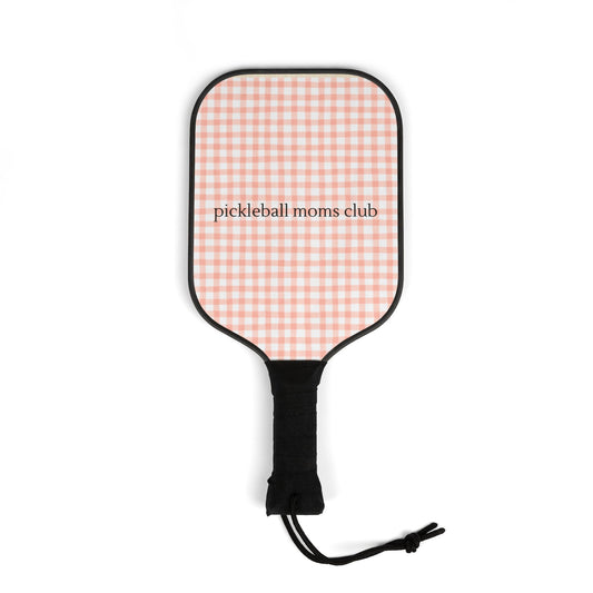 Pickleball Paddle Set - Pickleball Moms Club, Pink Gingham, Womens Pickleball Paddle, Girls Pickleball, Funny