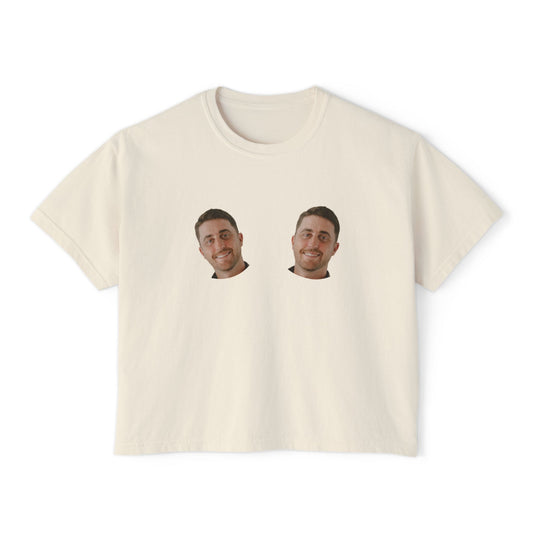 Bachelorette Crop Tee, Funny Groom Face Boxy T-Shirt, Personalized Custom Shirt, Great for Bride, Comfort Colors, Women's Gift