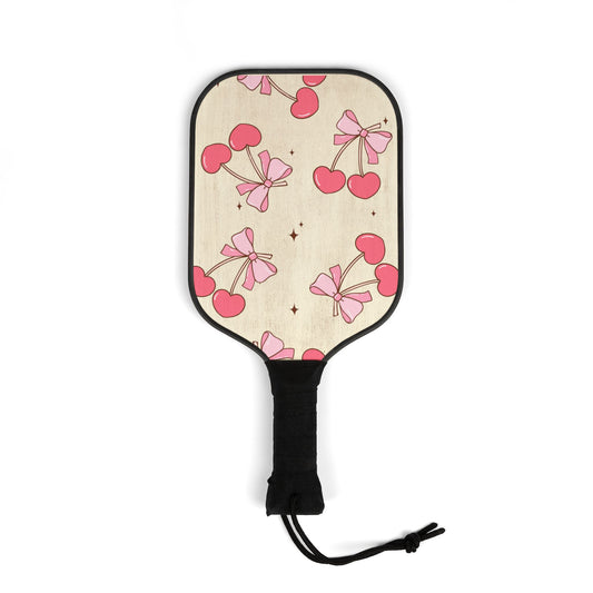 Pickleball Paddle Set - Pink Cherries and Bows, Pink Bachelorette, Womens Pickleball Paddle, Girls Pickleball, Bridesmaid