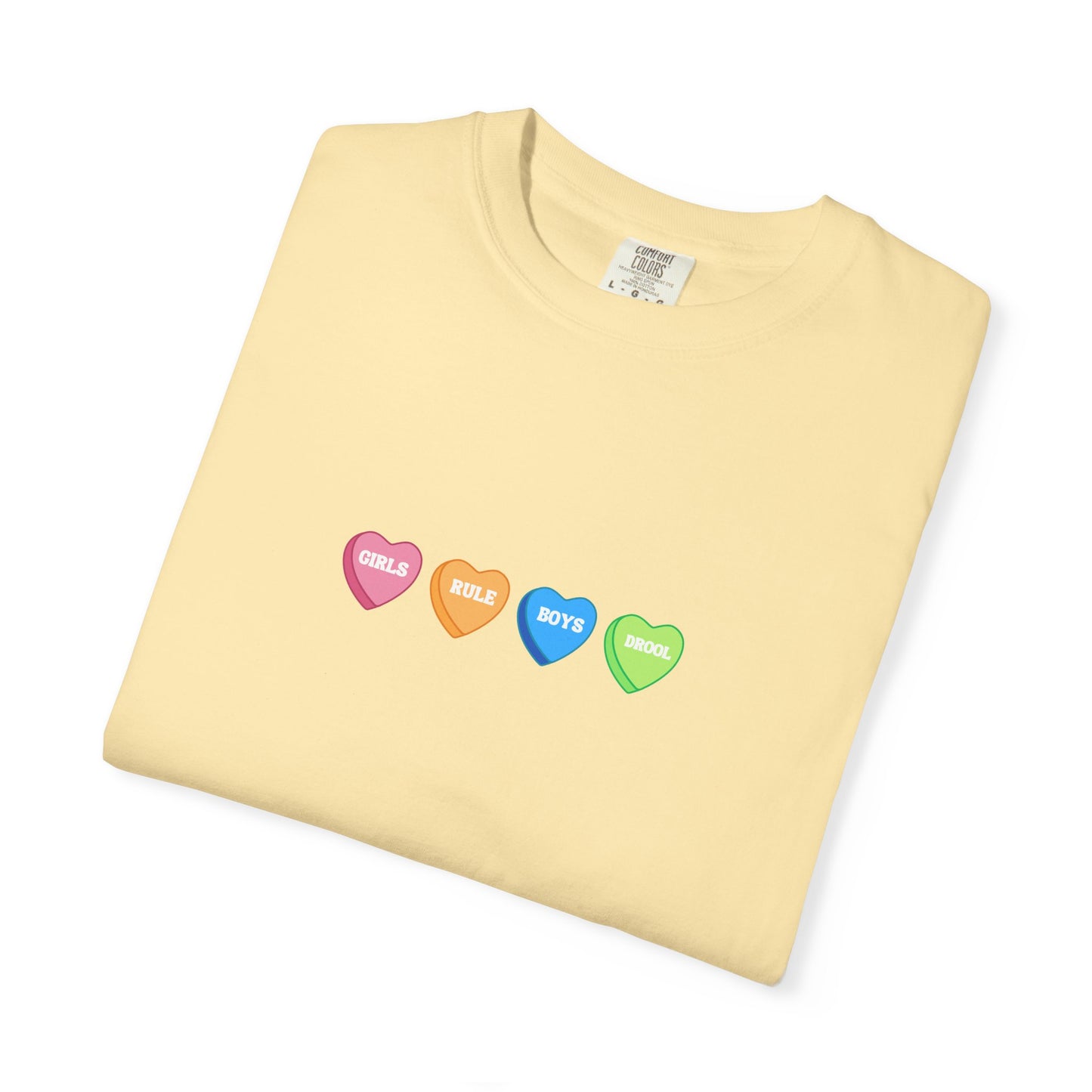 Comfort Colors® Girls Rule Boys Drool, Galentines Tee, Valentines Shirt, Candy Hearts Tee for Women
