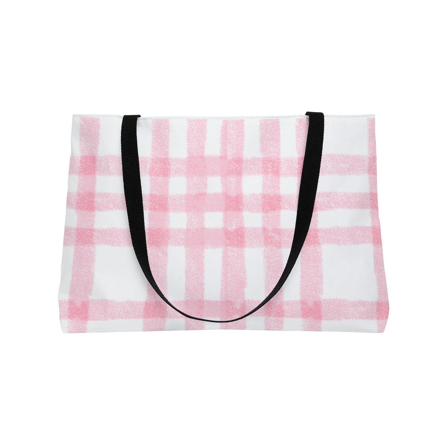 Chic Pink Plaid Weekender Tote Bag for Stylish Getaways, Beach Trips, Travel Essential, Shopping Bag, Picnic Supply
