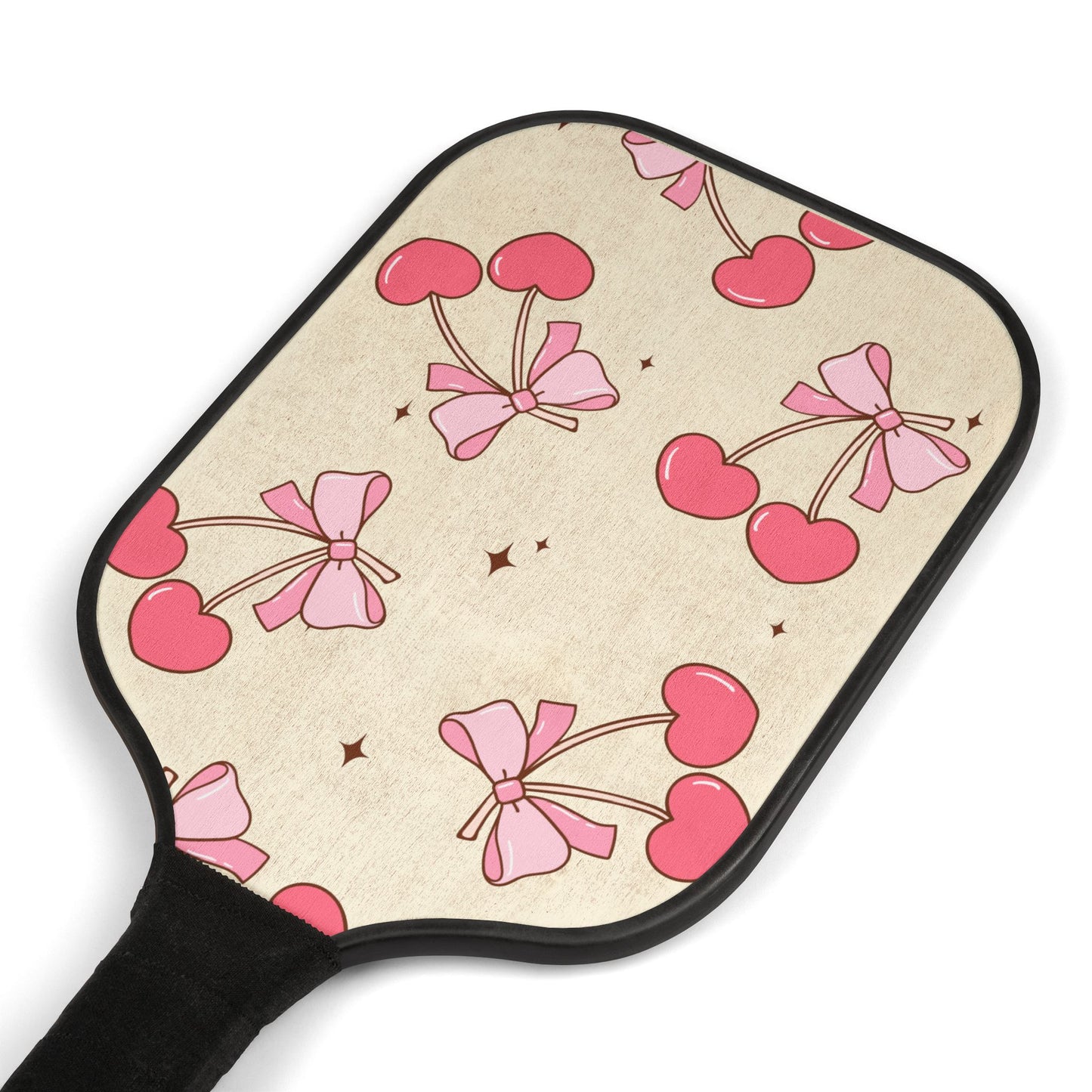Pickleball Paddle Set - Pink Cherries and Bows, Pink Bachelorette, Womens Pickleball Paddle, Girls Pickleball, Bridesmaid