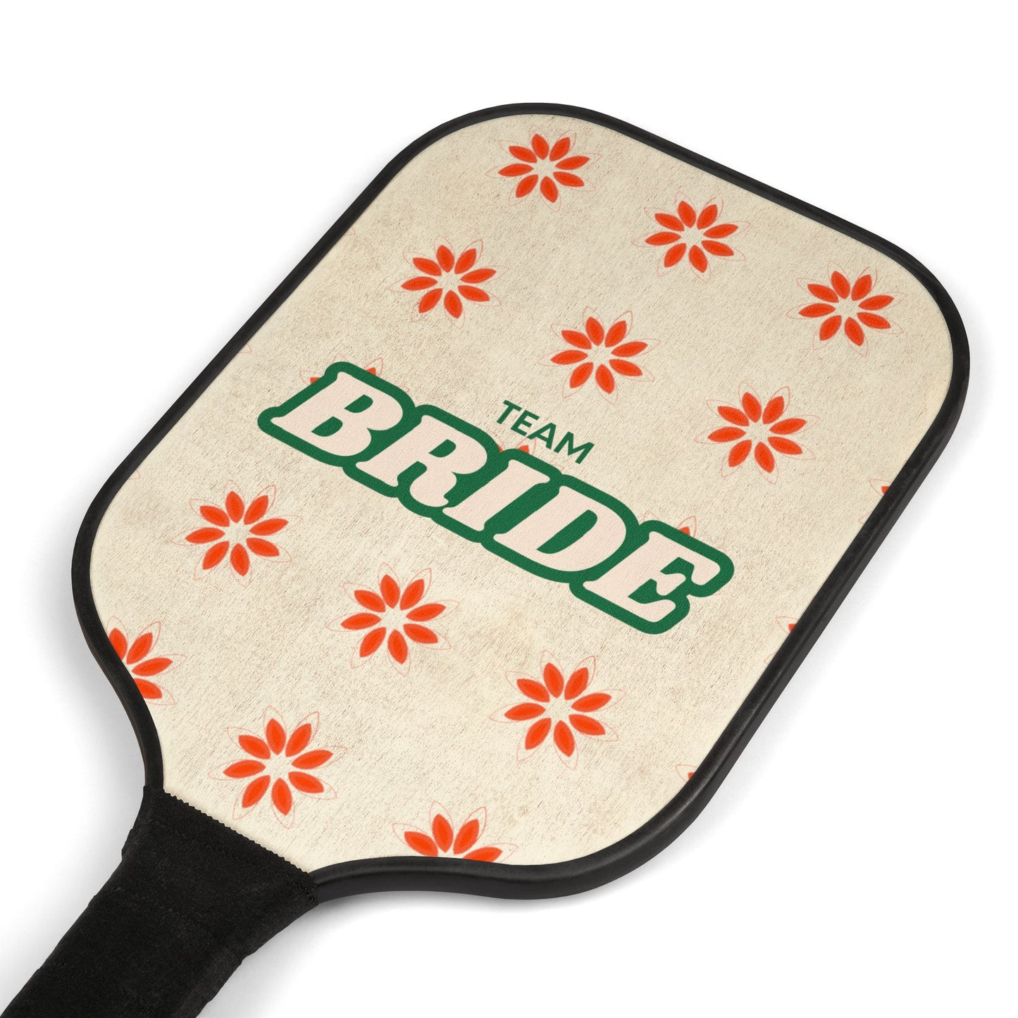 Pickleball Paddle Set - Team Bride Floral Red, Retro, Bridesmaid Pickleball Paddle, Bachelorette Pickleball