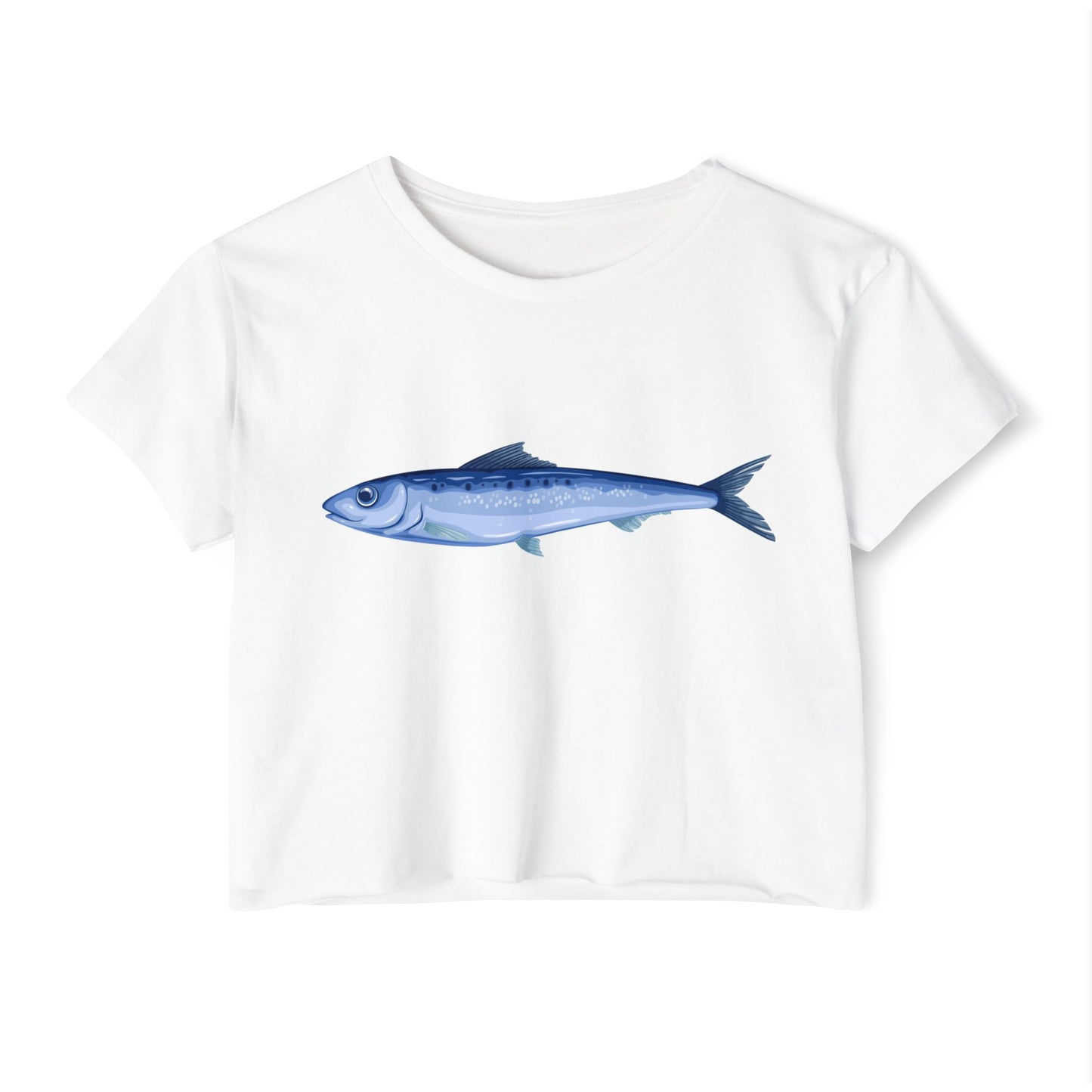 Ocean Vibes Crop Top, Boat Day Tee, Fish Bra Shirt, Women's Summer Top
