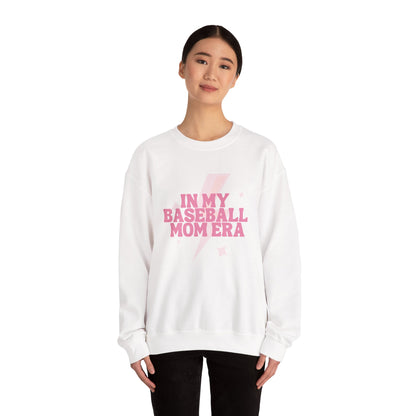 In My Baseball Mom Era | Gildan Crewneck | Spring Sweatshirt I Cute Retro Baseball for Moms