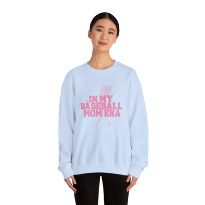In My Baseball Mom Era | Gildan Crewneck | Spring Sweatshirt I Cute Retro Baseball for Moms