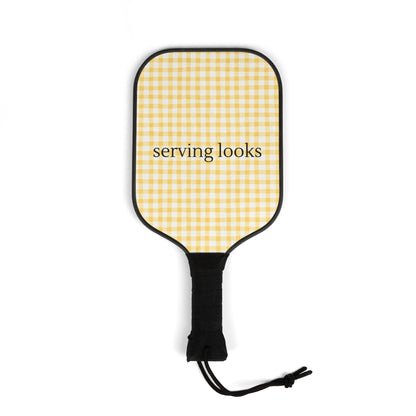 Pickleball Paddle Set - Serving Looks, Yellow Gingham, Womens Pickleball Paddle, Girls Pickleball, Funny
