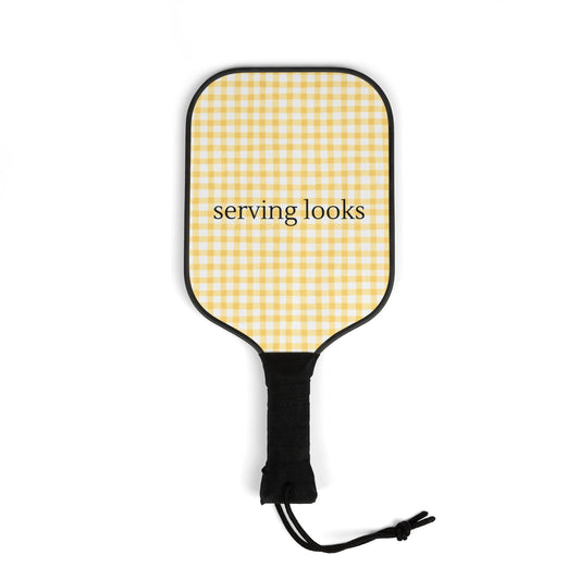 Pickleball Paddle Set - Serving Looks, Yellow Gingham, Womens Pickleball Paddle, Girls Pickleball, Funny