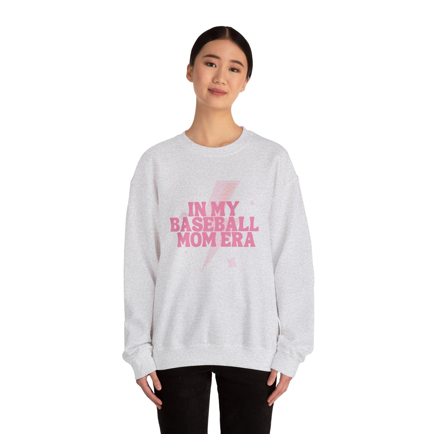 In My Baseball Mom Era | Gildan Crewneck | Spring Sweatshirt I Cute Retro Baseball for Moms