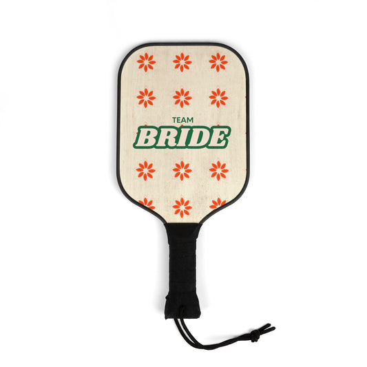 Pickleball Paddle Set - Team Bride Floral Red, Retro, Bridesmaid Pickleball Paddle, Bachelorette Pickleball