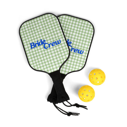 Pickleball Paddle Set - BRIDE CREW, Gingham, Preppy, Bachelorette Party Gift, Girls Bachelorette, Bridesmaid Gift, Pickleball Kit