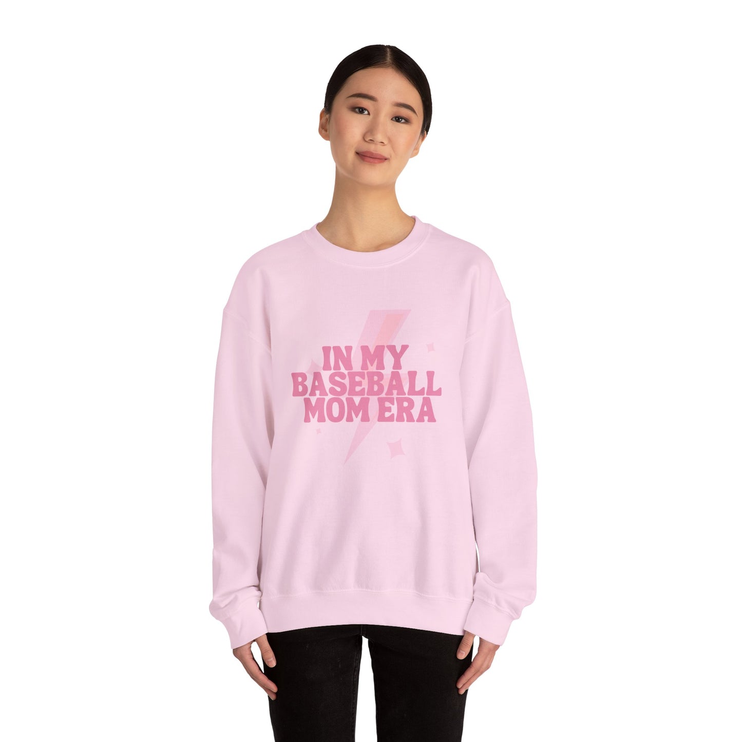 In My Baseball Mom Era | Gildan Crewneck | Spring Sweatshirt I Cute Retro Baseball for Moms