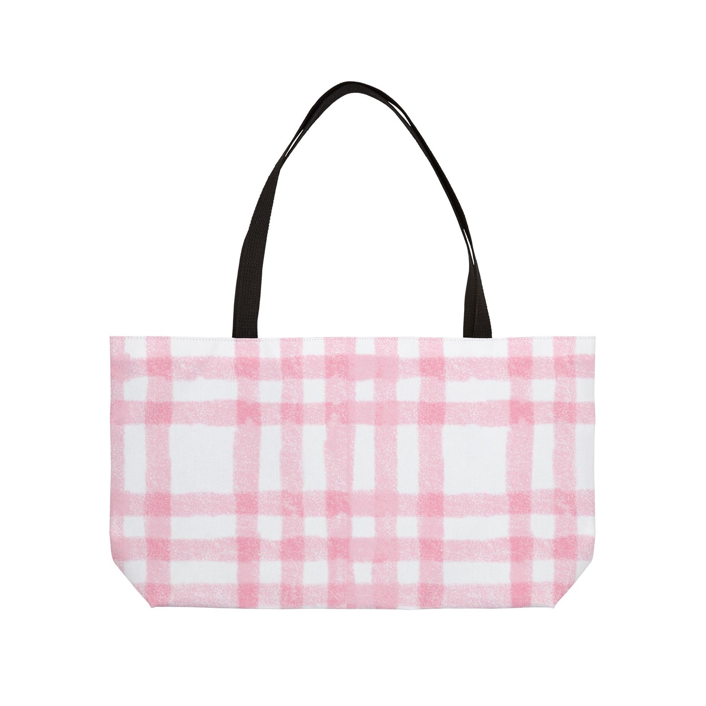 Chic Pink Plaid Weekender Tote Bag for Stylish Getaways, Beach Trips, Travel Essential, Shopping Bag, Picnic Supply
