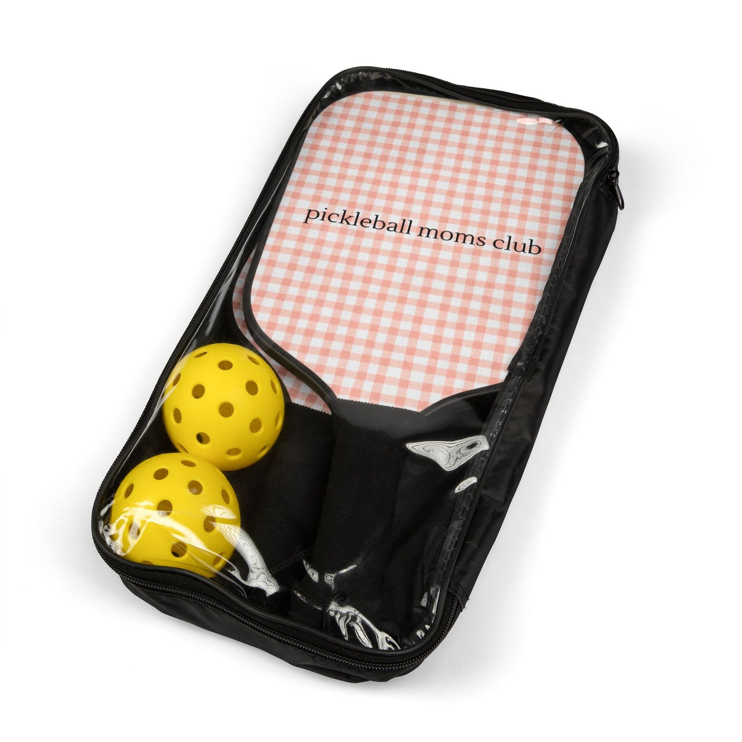 Pickleball Paddle Set - Pickleball Moms Club, Pink Gingham, Womens Pickleball Paddle, Girls Pickleball, Funny