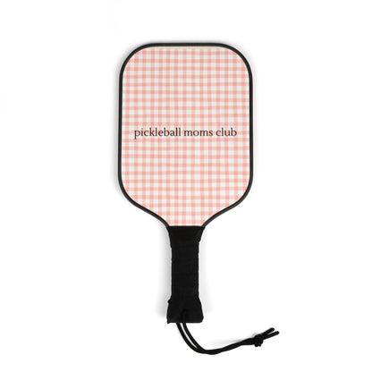 Pickleball Paddle Set - Pickleball Moms Club, Pink Gingham, Womens Pickleball Paddle, Girls Pickleball, Funny