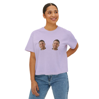 Bachelorette Crop Tee, Funny Groom Face Boxy T-Shirt, Personalized Custom Shirt, Great for Bride, Comfort Colors, Women's Gift