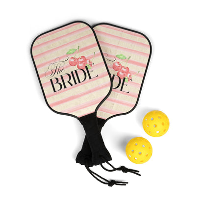Copy of Pickleball Paddle Set - THE Bride Pink Stripes, Cherrys, Girly, Bachelorette Party Gift, Girl Bachelorette, Bridesmaid Gift