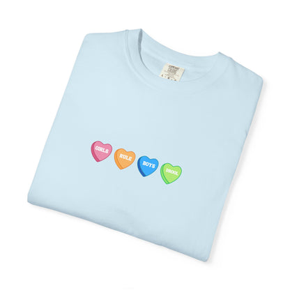 Comfort Colors® Girls Rule Boys Drool, Galentines Tee, Valentines Shirt, Candy Hearts Tee for Women