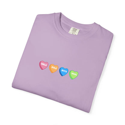 Comfort Colors® Girls Rule Boys Drool, Galentines Tee, Valentines Shirt, Candy Hearts Tee for Women