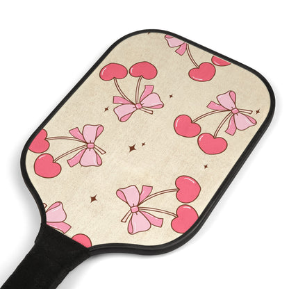 Pickleball Paddle Set - Pink Cherries and Bows, Pink Bachelorette, Womens Pickleball Paddle, Girls Pickleball, Bridesmaid