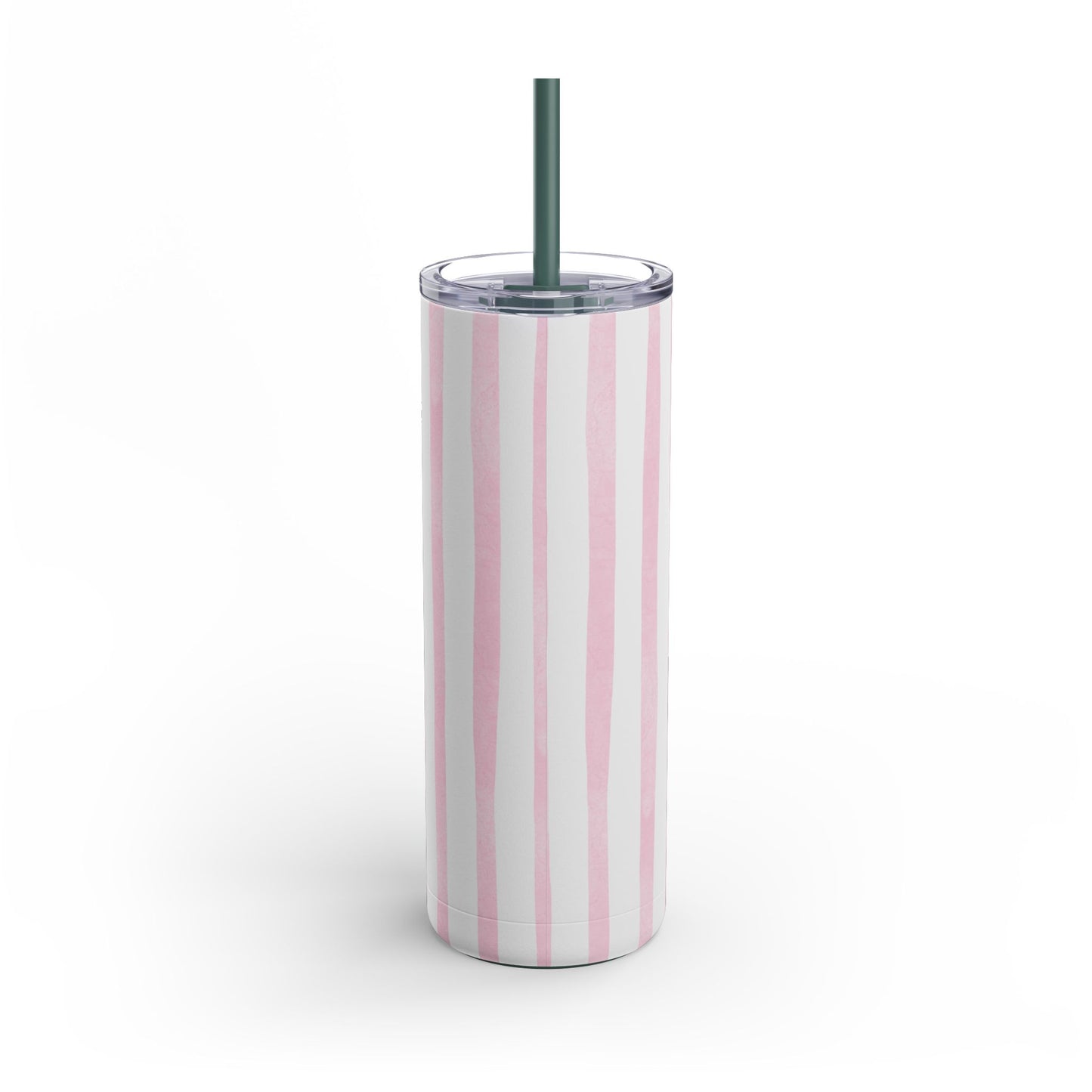 Pink Striped Tumbler, Reusable Water Bottle, Gift for Her, Bridal Party Gift, Summer Sipping, Pickleball Bachelorette