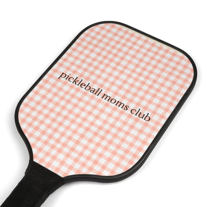 Pickleball Paddle Set - Pickleball Moms Club, Pink Gingham, Womens Pickleball Paddle, Girls Pickleball, Funny