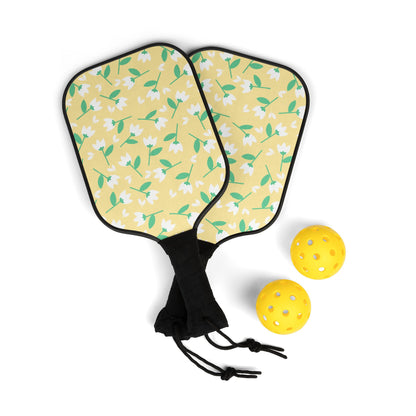 Pickleball Paddle Set - Yellow floral, Girly Pickleball, Womens Pickleball Paddle, Girls Pickleball, Cute